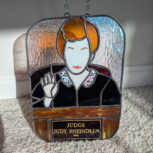 Judge Judy Stained Glass Sun Catcher