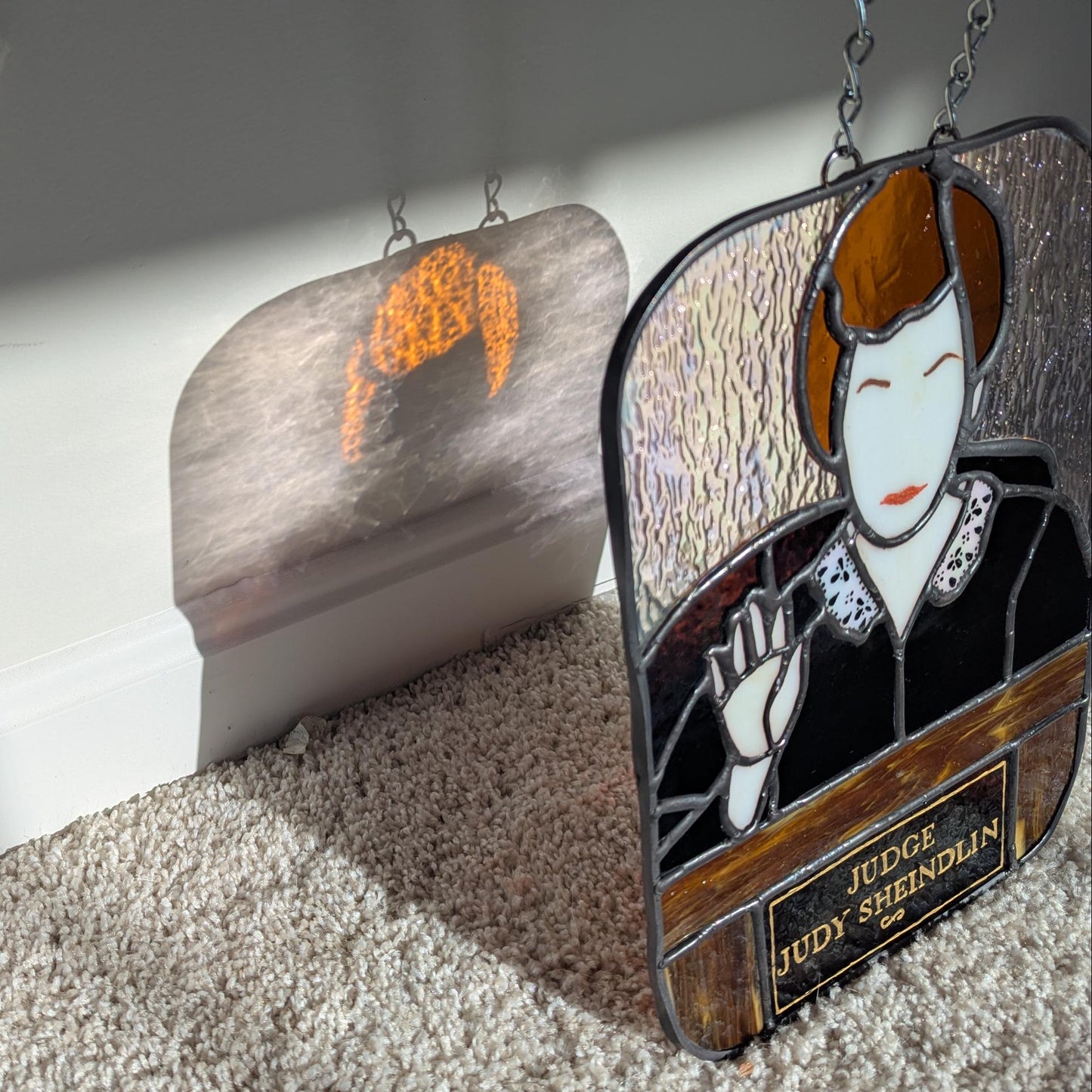 Judge Judy Stained Glass Sun Catcher