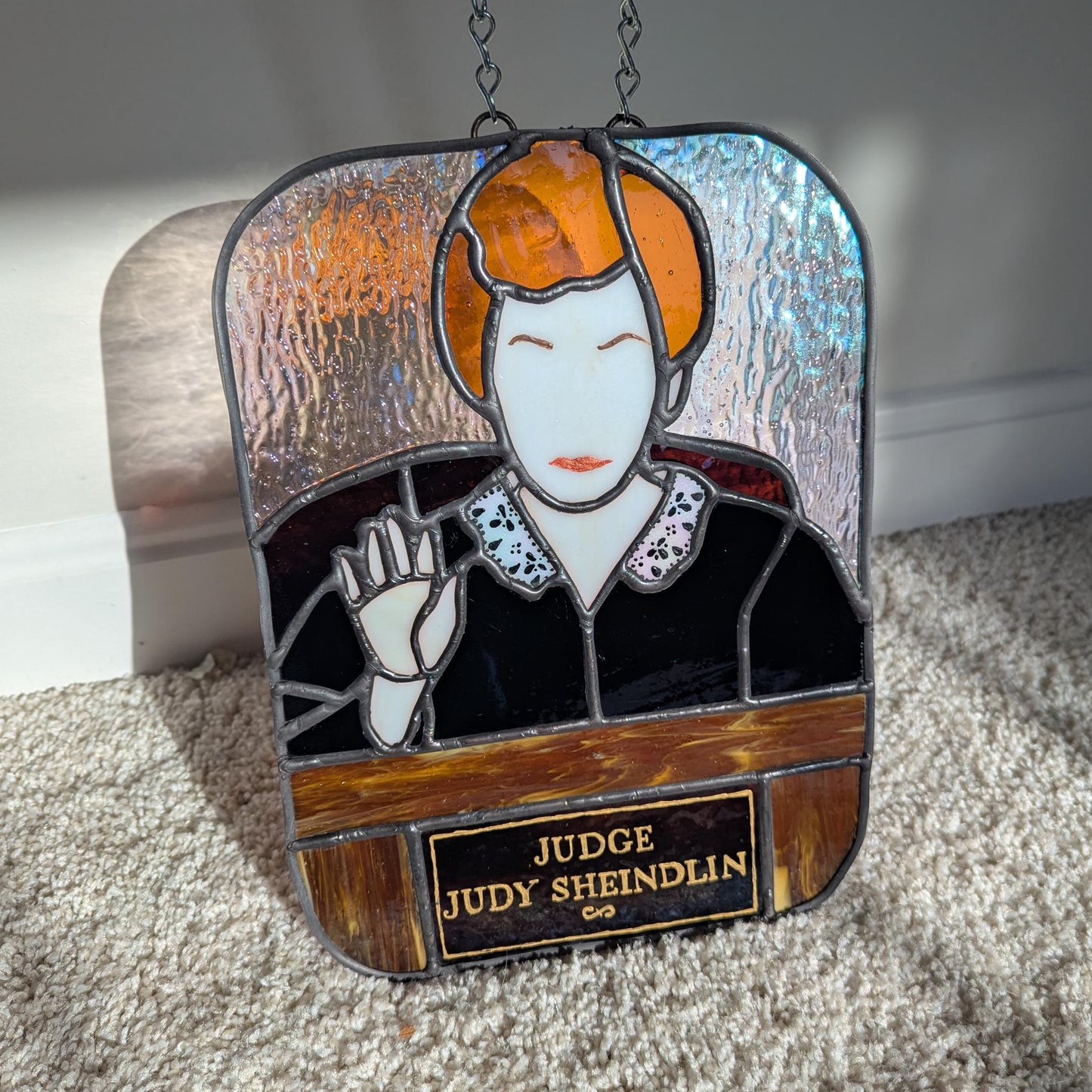 Judge Judy Stained Glass Sun Catcher