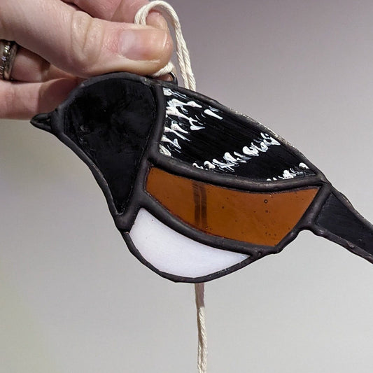 Stained Glass Towhee Suncatcher